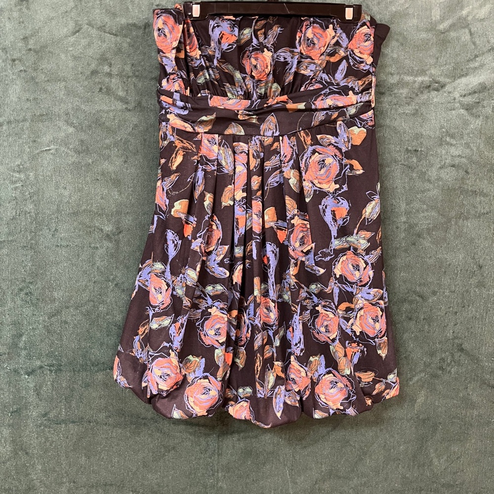 American Rag Cie Mini Dress Bubble, floral, strapless.